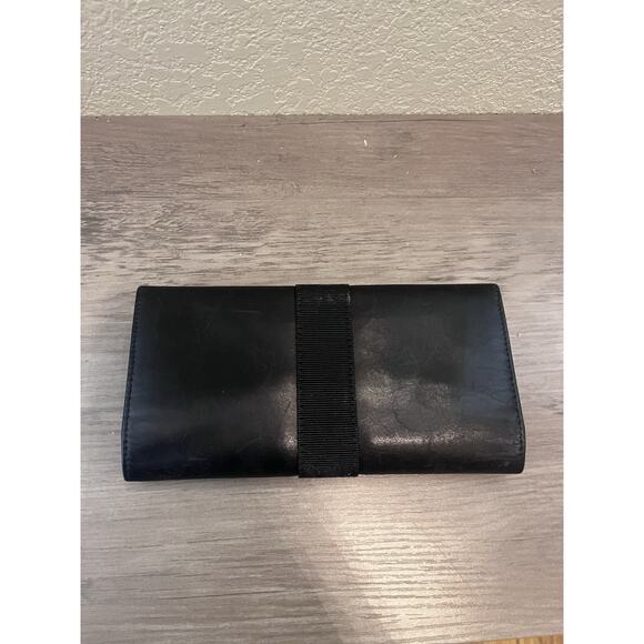 Salvatore Ferragamo Vara Bow Continental Wallet Black Leather Folding - Picture 3 of 4